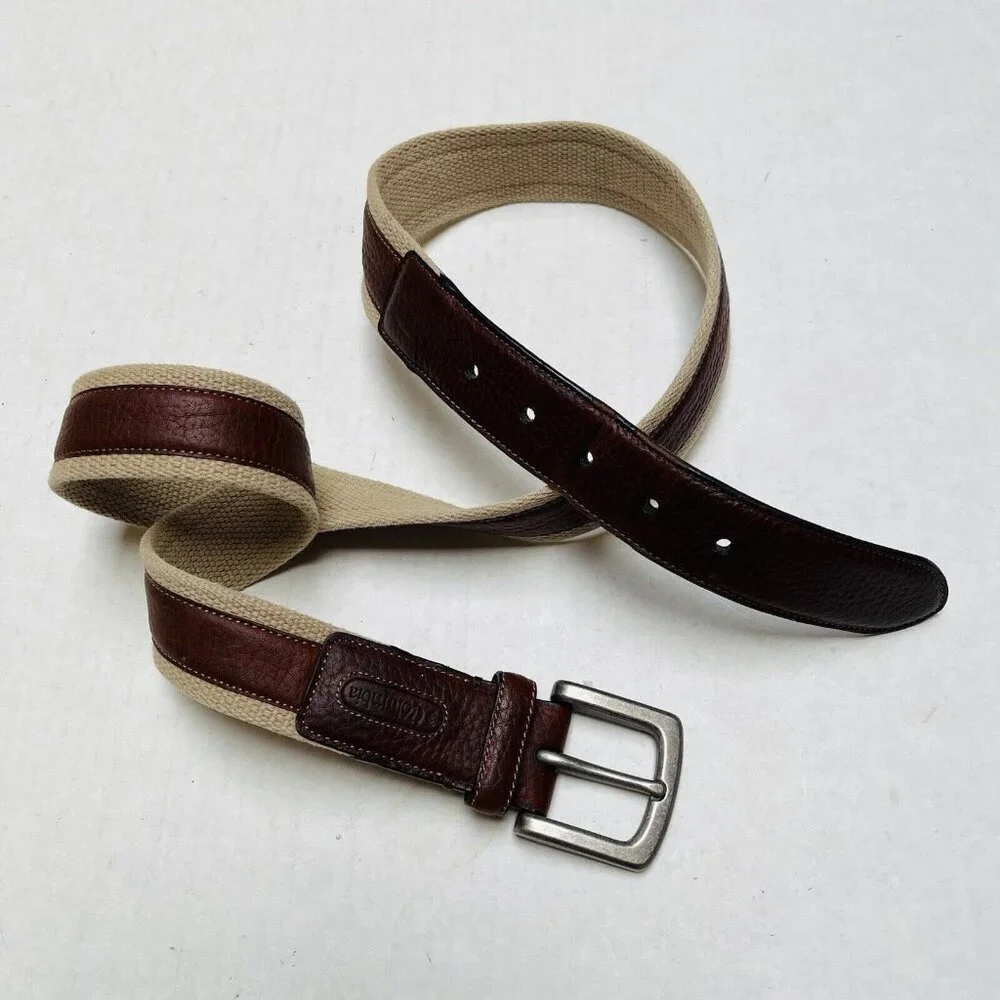 Columbia Leather Fabric Belt‎ Mens 40 Western Outdoor Casual Travel Vacation